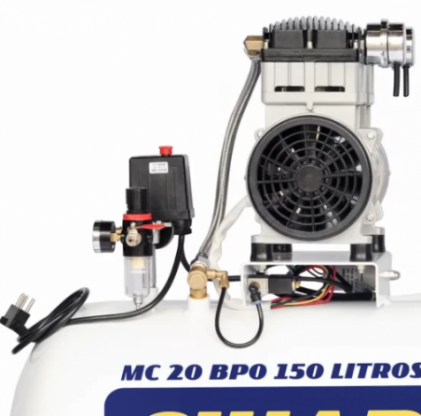Motocompressor odontológico 20 pcm 150 litros sem óleo – Chiaperini MC 20 BPO RV 150 L